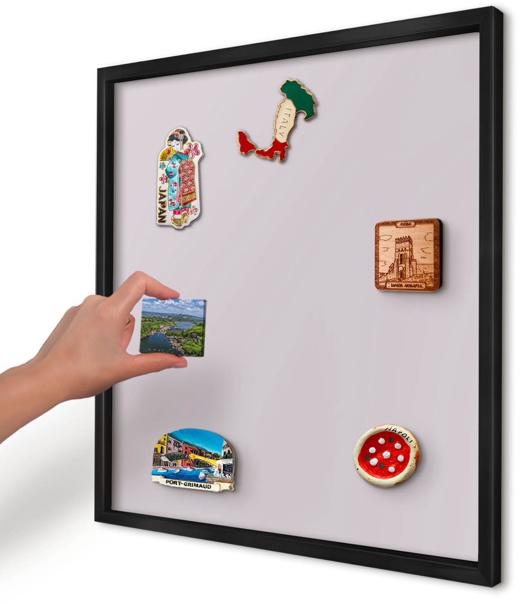 Artprintcave Paars Magneetbord mit Zwart Frame - 50x50 cm - Licht Lila Magneetbord Voor Foto's - Minimalist Magnetisch Bord Voor Magneten - Achtergronden En Patronen