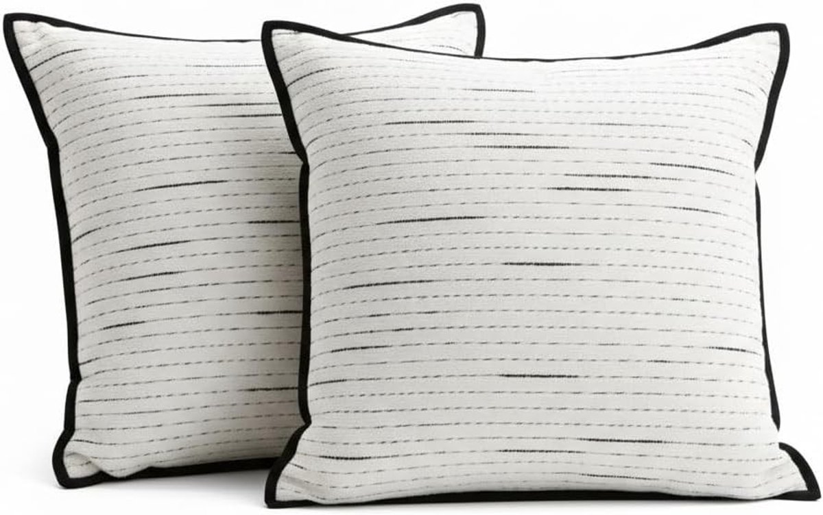 Set van 2 luxe kussenslopen in chenille, moderne minimalistische stijl, 45 x 45 cm, perfect voor bank en slaapkamer, elegante woonaccessoires