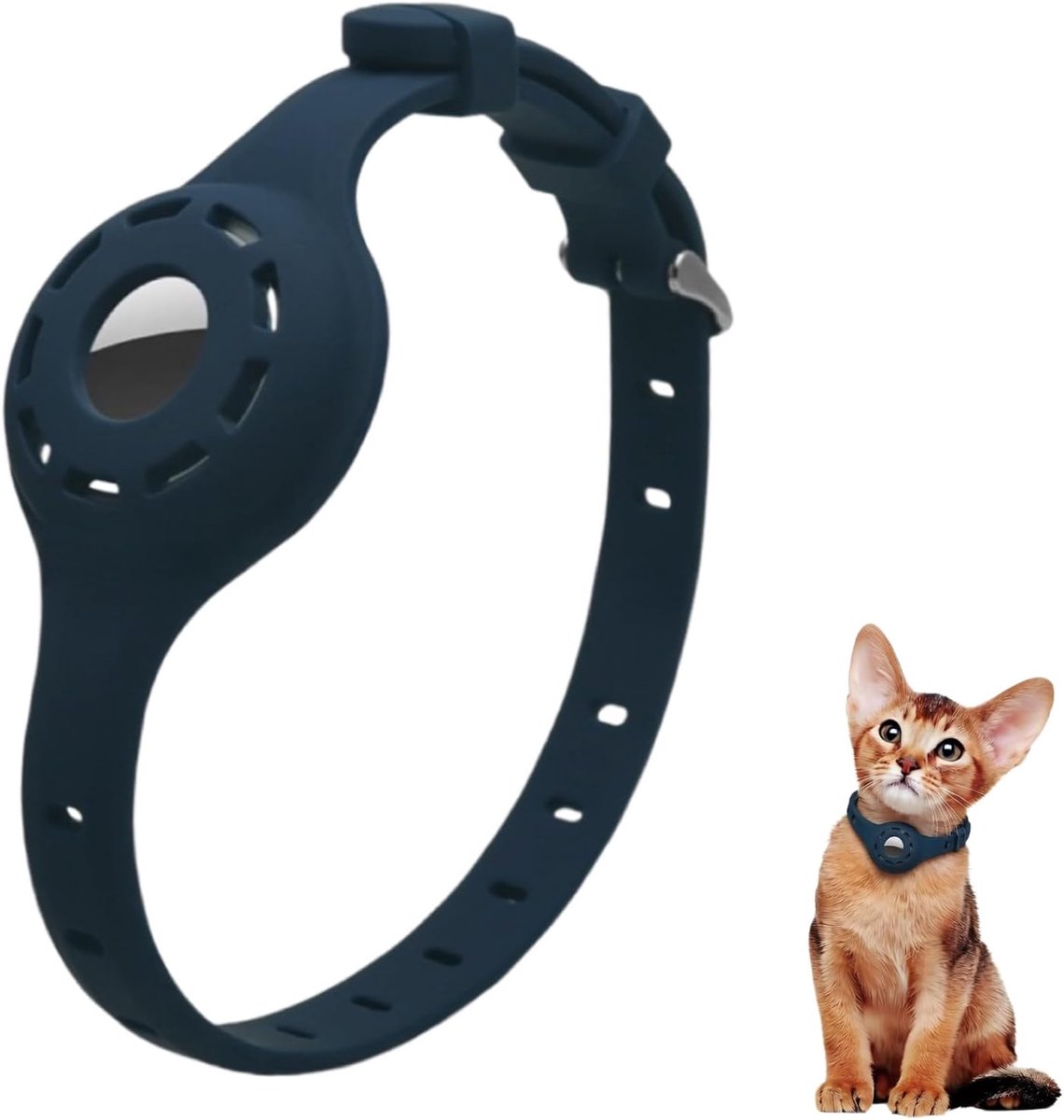 Halsband voor huisdieren - verstelbaar - lichtgevende - anti-verlies voor katten en kleine honden - donkerblauw - ShopVlot