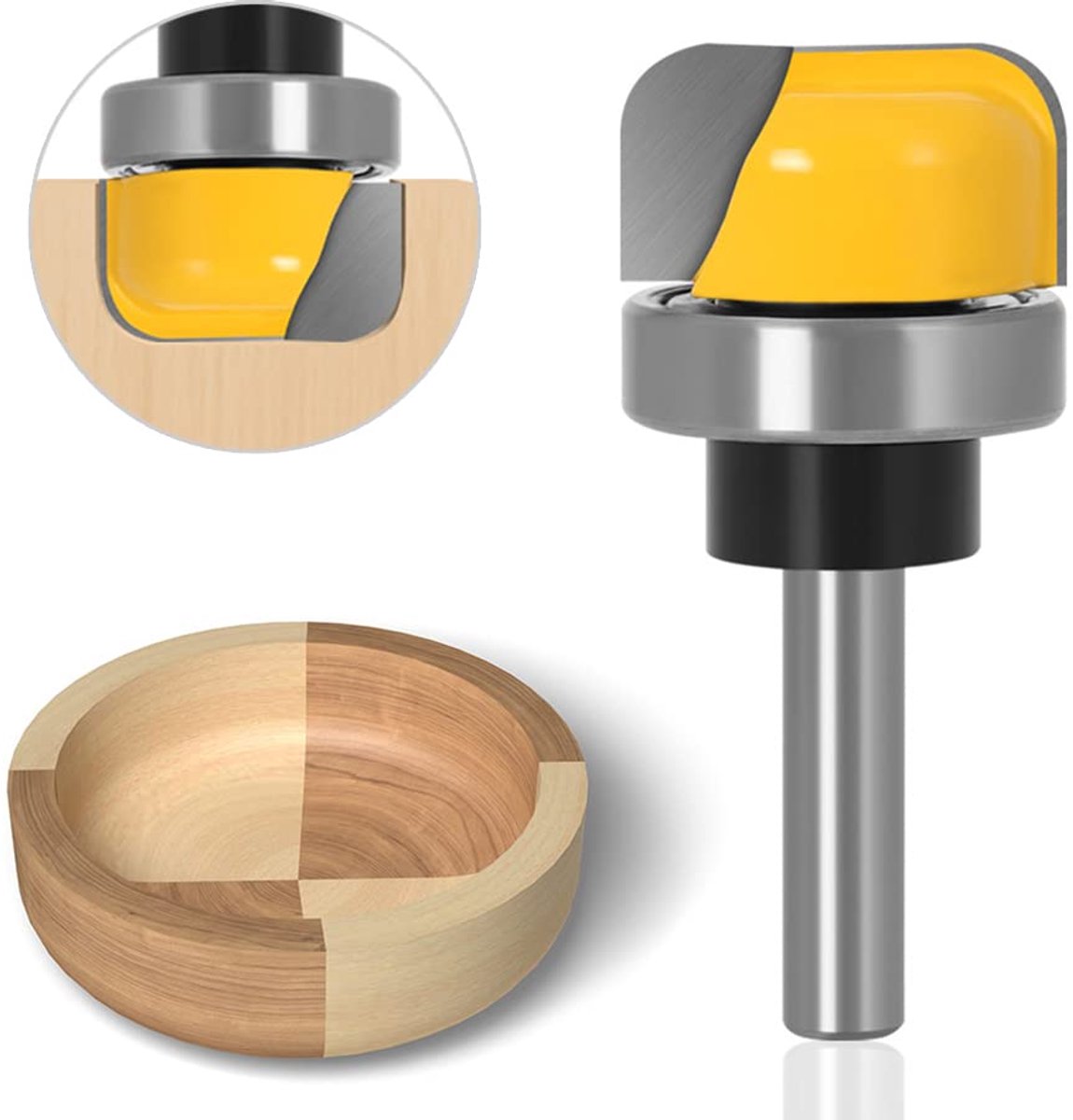SnelShoppen - 8mm Shank Frees en Tray Template Frees Bit, Houtbewerking, Komfrezen Set, Groef Cutter, Hoogwaardige YG6 Carbide, 28.6 mm Snijdia.
