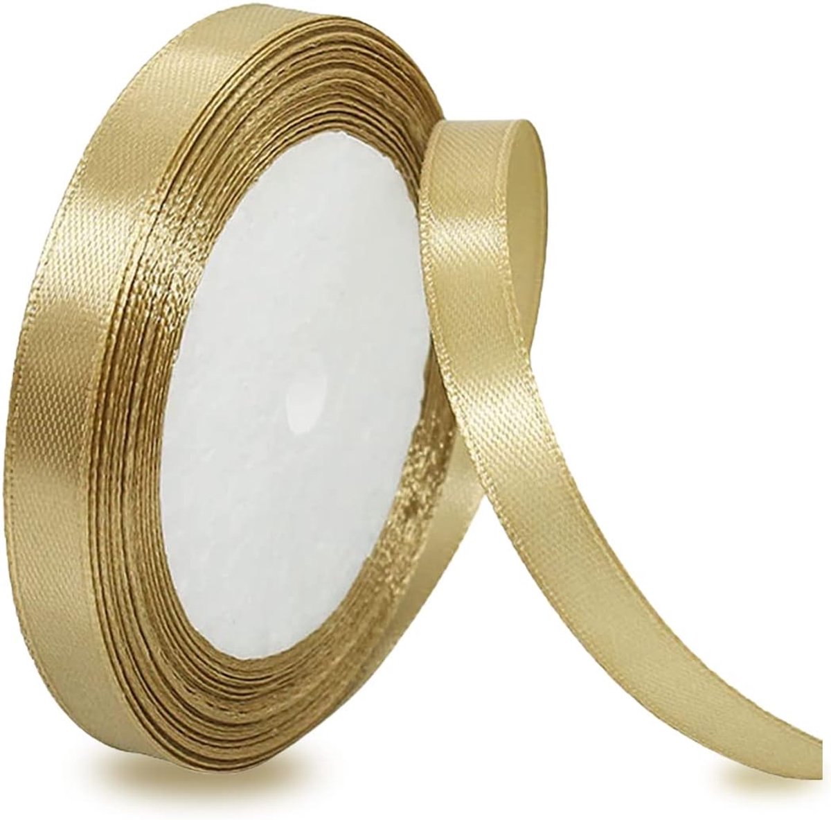 gouden lint 10 mm x 23 meter, satijnen stoffen linten voor geschenkverpakking, doe-het-zelf ambachten, haarstrikken, bloemist boeketten, ballonnen, naaiprojecten, bruiloft feest en verjaardagstaart decoraties