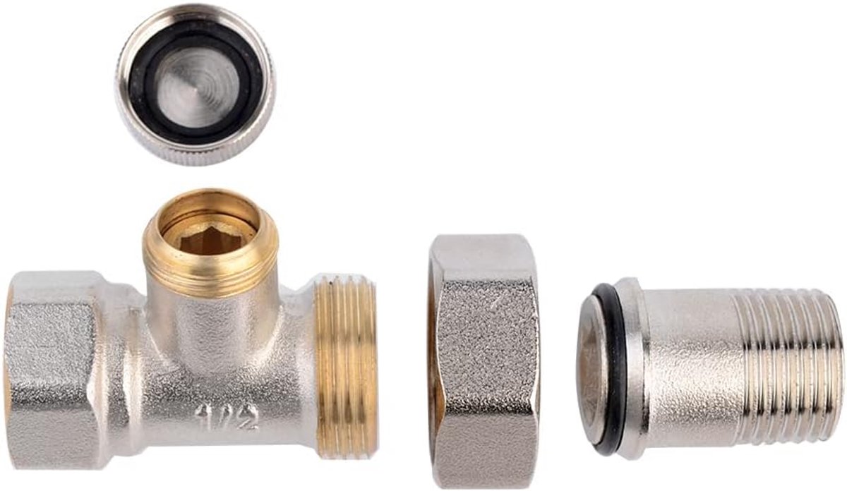 Radiatorkraan met tapblok - chroom - 1/2" aansluiting - eenvoudig te installeren - ShopVlot