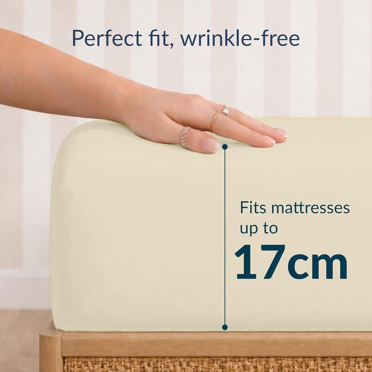 SnelShoppen - Fitted sheet 80x200/80x190 cm voor kinderen, diep hoek van 25 cm, 100% polyester, beige, Oeko-Tex gecertificeerd, makkelijk te onderhoud