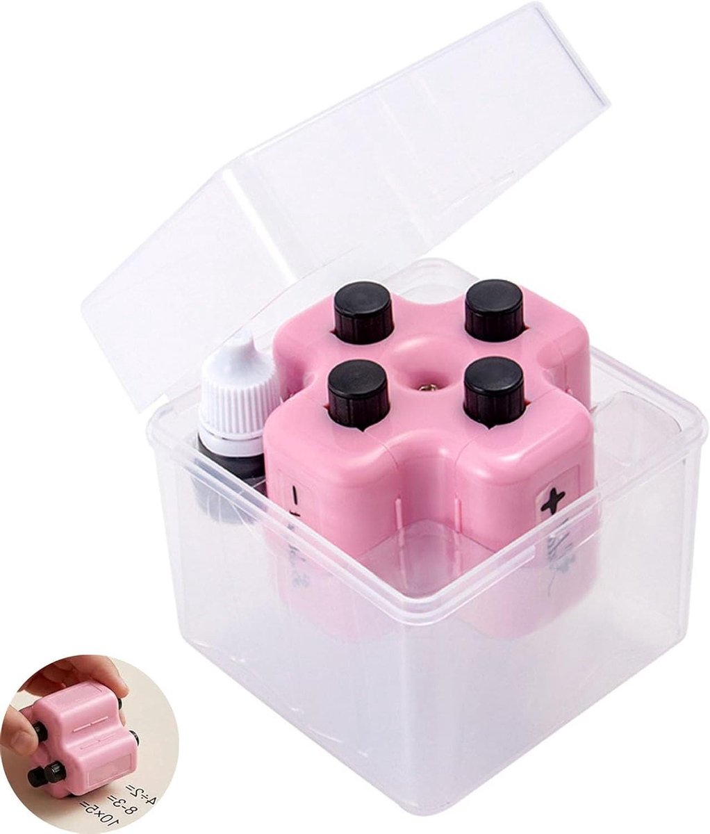 Wiskunde Roller Stempel - Reken Stempel - Kinderen Leren Rekenen - 4-in-1 Oefentool - 73 cm - Roze