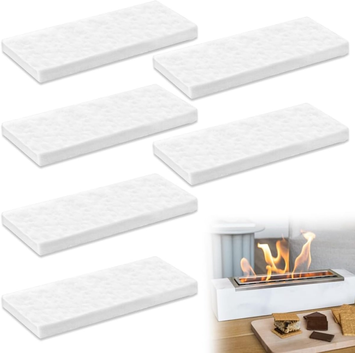 Keramische Wollen Spons 30x10x1.3 cm - Bio-Ethanol Vervanging - Duurzaam en Veilig - Ideaal voor Open Vuur - ShopVlot