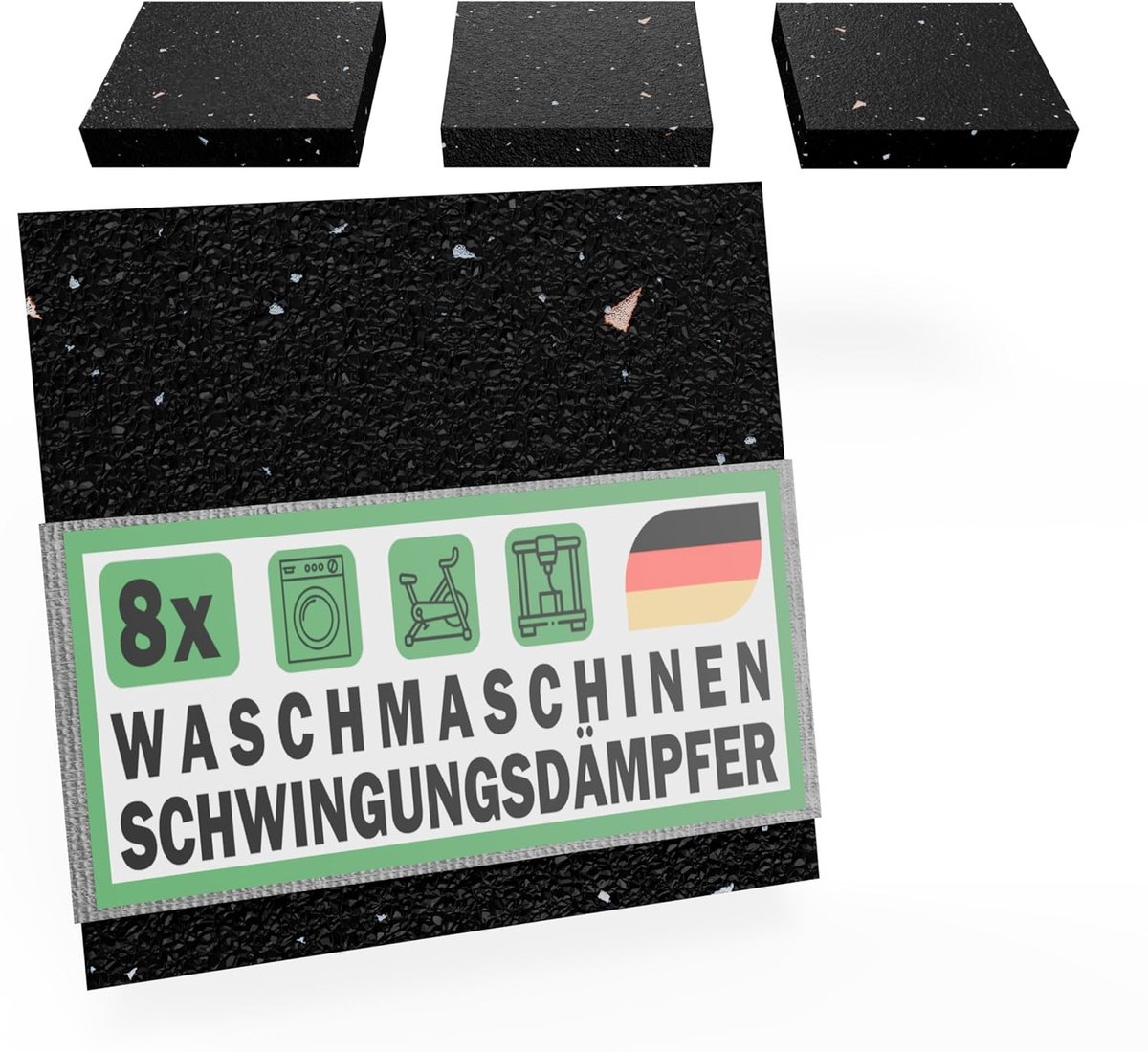 Vibratie Dempende Wasmachine Pad 90 x 90 mm - Gemaakt van Rubbergranulaat - Hoog draagvermogen - ShopVlot