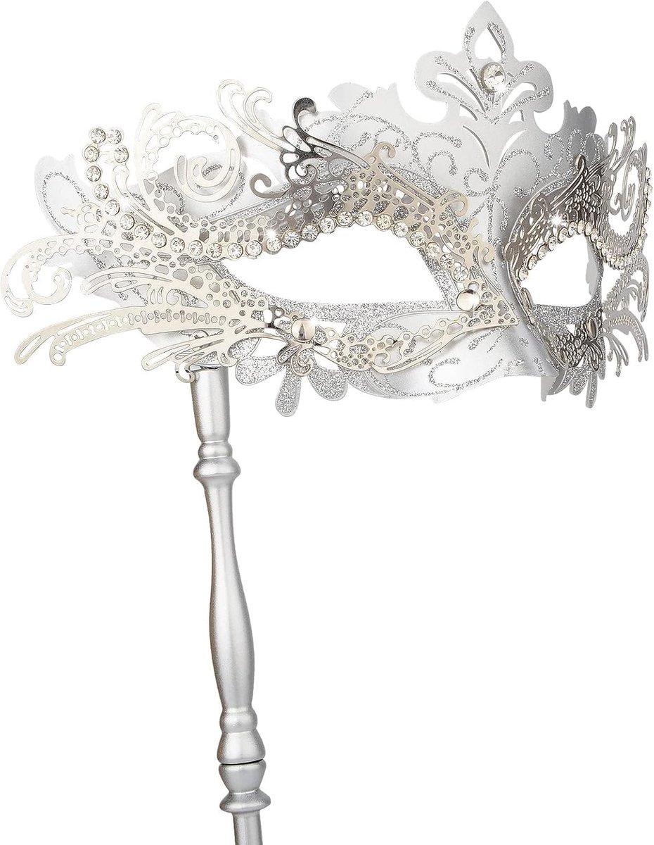 Maskerade masker met stok, Mardi Gras Deecorations Venetiaanse
