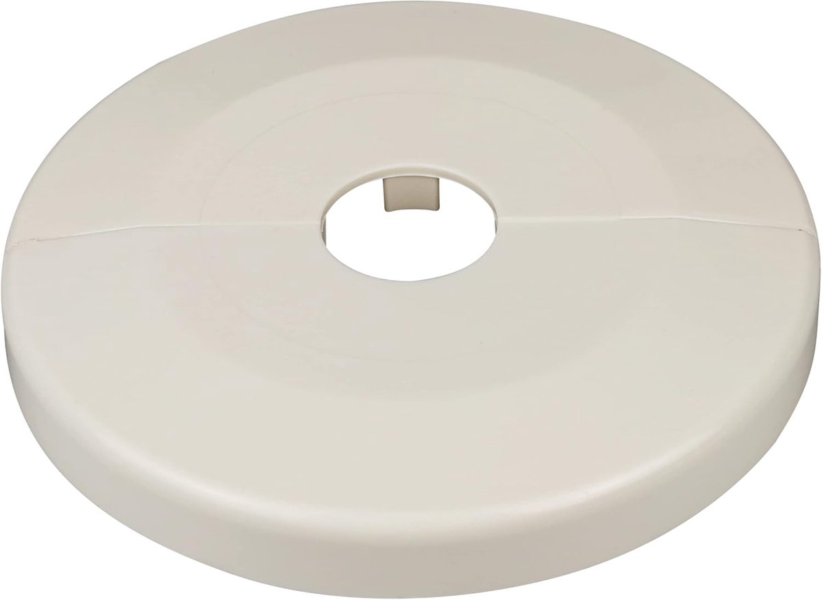 Verwarmingsbuis-rozetten, enkel, 2 stuks, extra groot buiten-Ø85, binnendiameter 10-43mm, verwarming, buisafdekking, afdekrozetten voor buizen (15mm, crèmewit, RAL 9001)