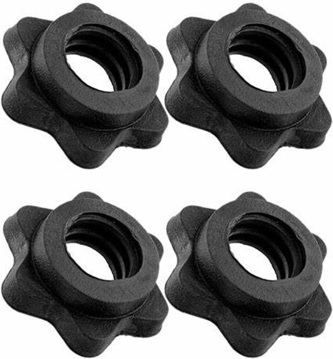 SnelShoppen - 4 Stuks Dumbbell Hex Nut Clips, Spin-Lock Klemmen voor Gewichtheffen, Fitness Training, Geschikt voor 25mm Halterstangen, Zwart