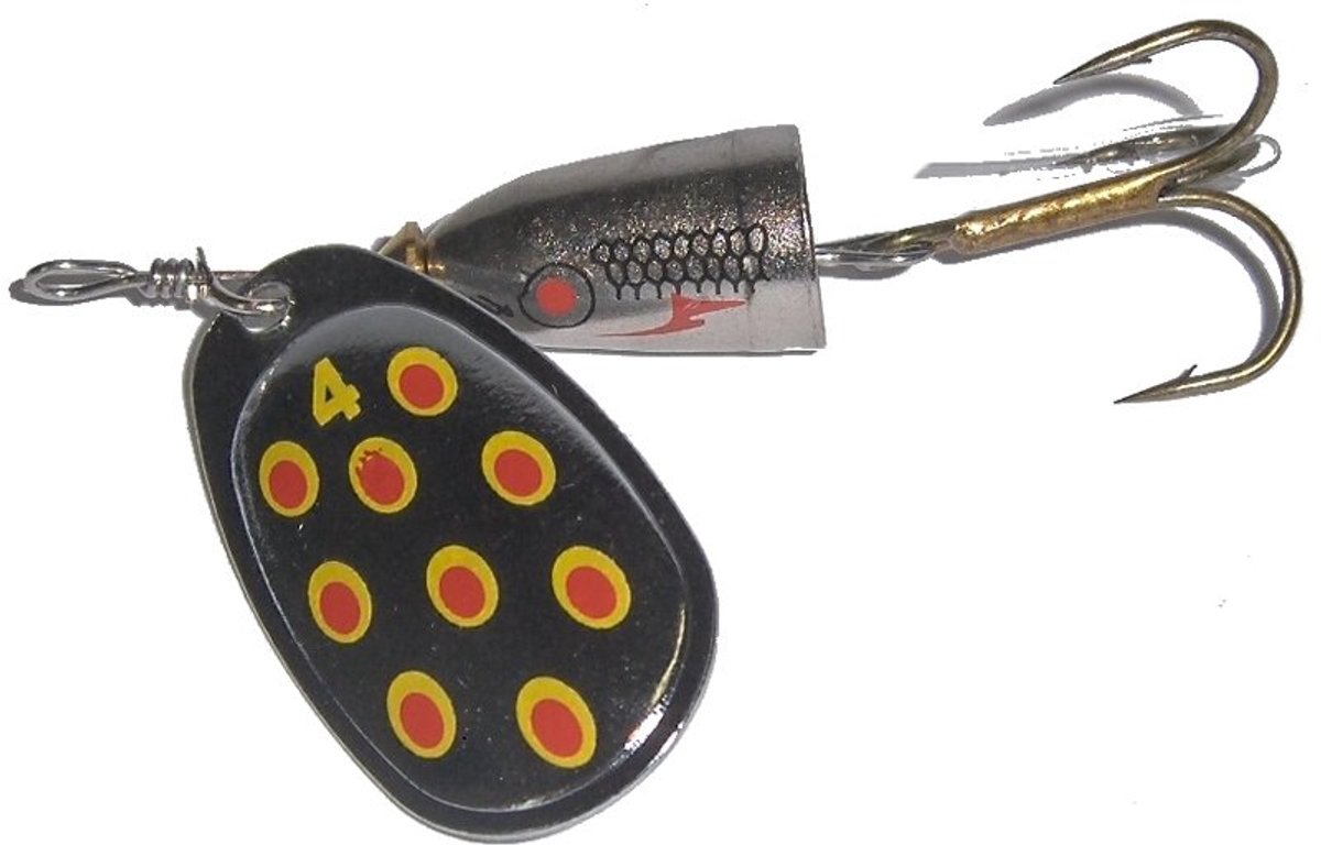 LFT Rattle Spinner (4) silver red dots