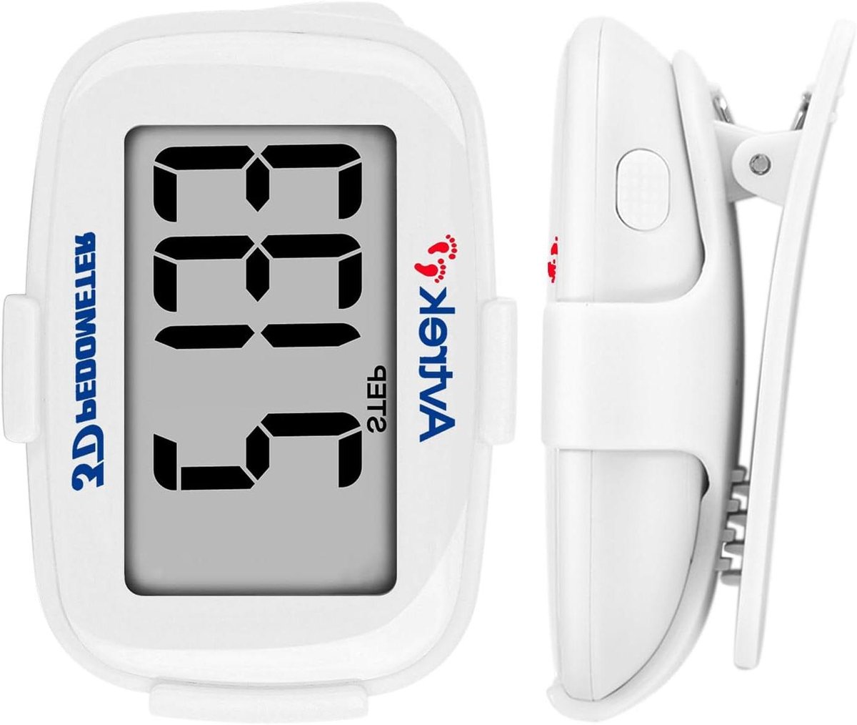 3D Stappenteller - Mini Pedometer - Activiteiten Meten - Nauwkeurige Stappen - 87 x 76 x 32 cm - Wit