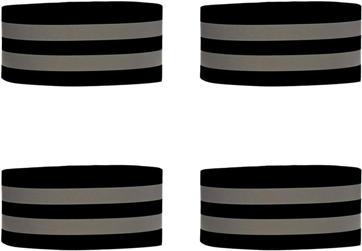 Reflecterende armbanden, reflecterende veiligheidsband, voor kuiten, schooltas, paarden, kinderwagen (zwart, 35 cm)