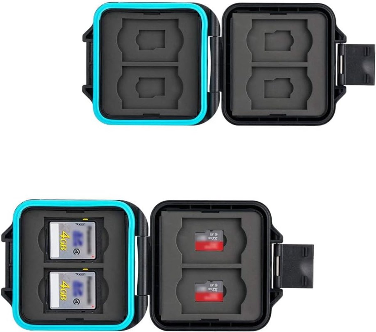 Geheugenkaart Case Waterbestendig Draagtas Slanke Houder Opslag voor 4 SD SDHC SDXC + 4 Micro SD TF Kaarten met Card Removal Tool