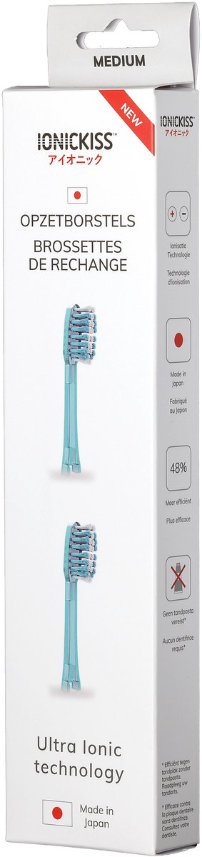 Ionickiss opzetborstels medium blauw 2 stuks