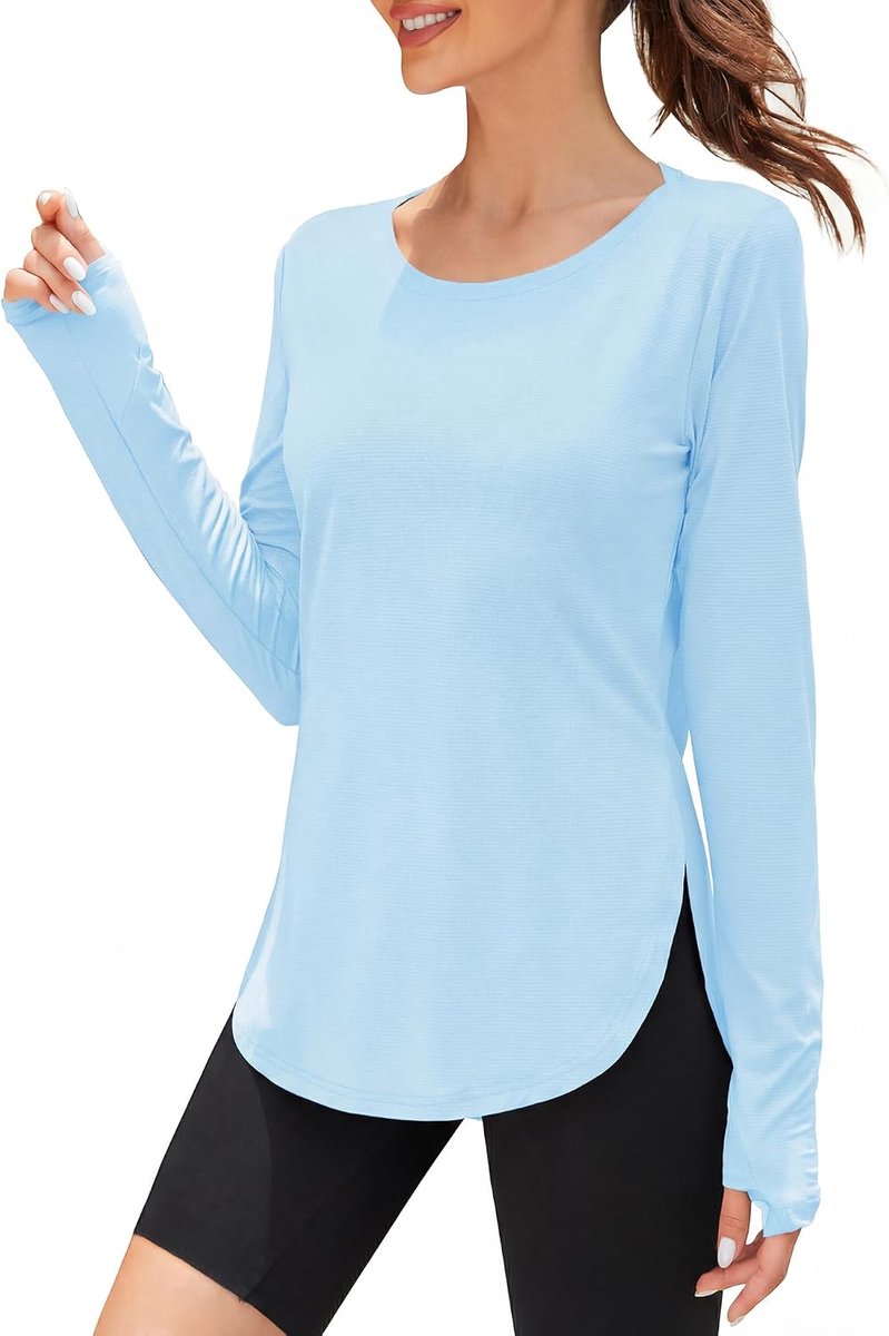 Sportshirt met lange mouwen voor dames, trainings-, hardloop