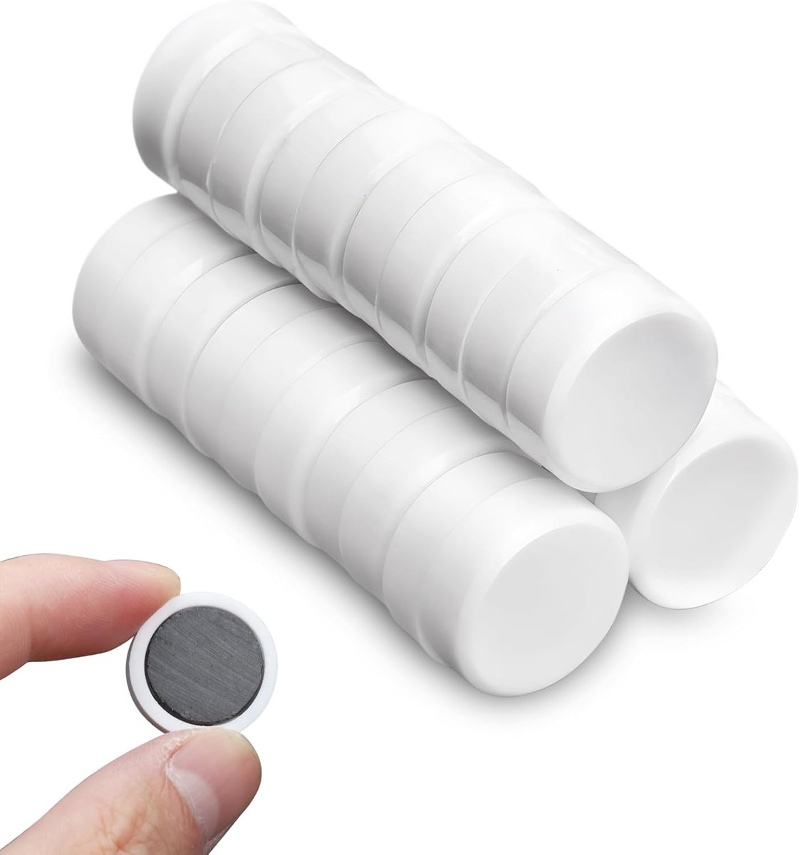 Magneten wit 30 stuks - sterke magneten voor whiteboard, koelkast en