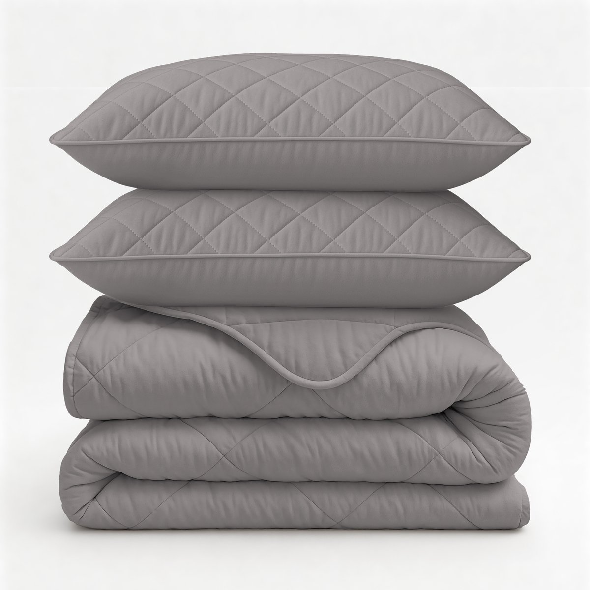 Sleeptime Dekbed zonder Overtrek - Wasbaar Dekbed - Inclusief Slopen 60x70 cm - Lits-jumeaux - 240x200 - Grijs