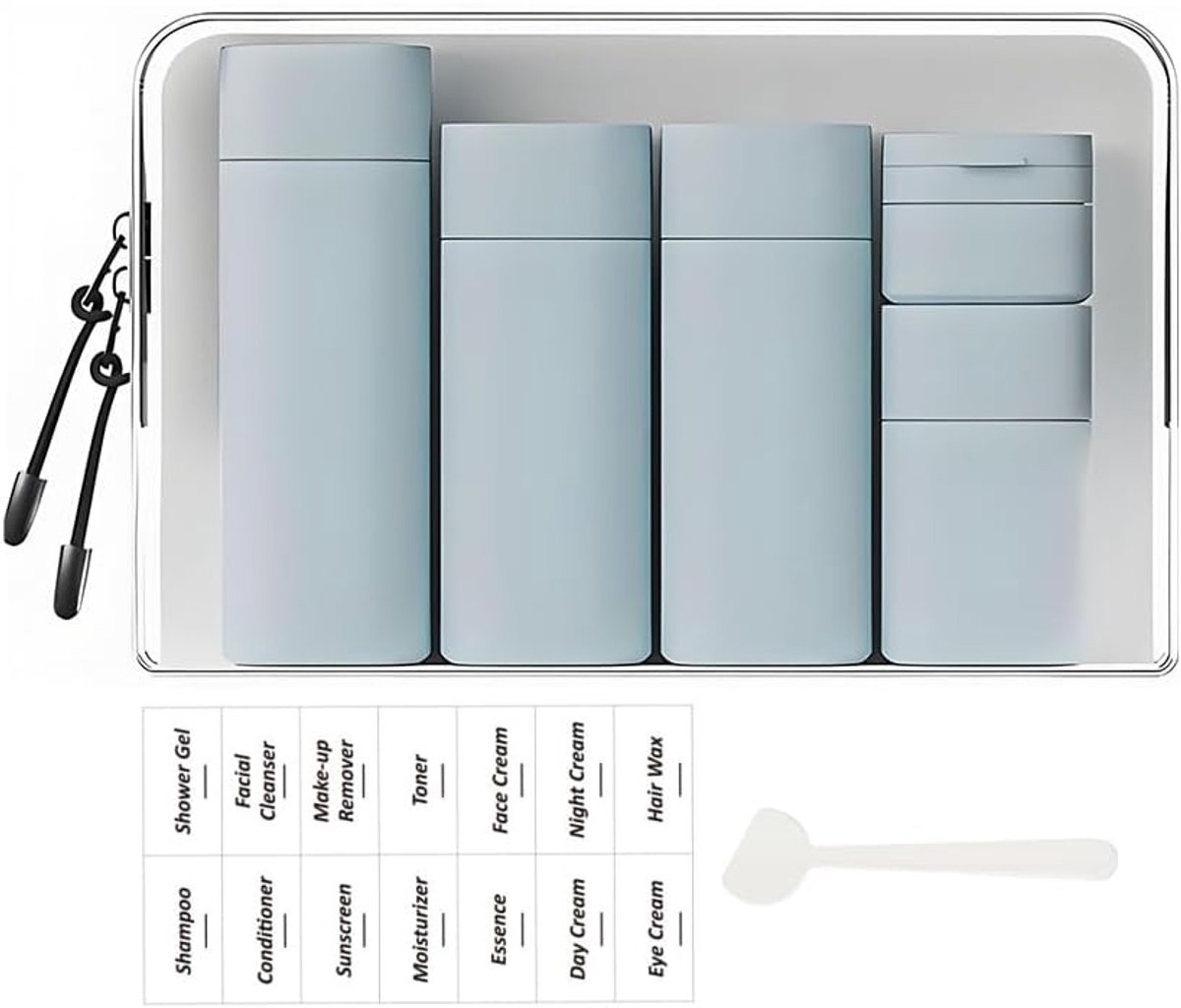 5-pack korte en modieuze reisflessen Tsa goedgekeurd, BPA-vrije