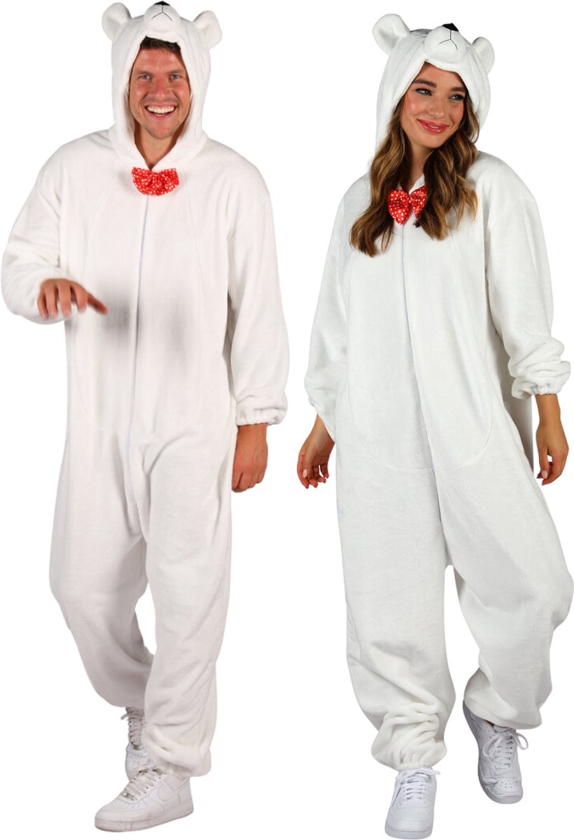 Onesie Dierenkostuum - IJsbeer Pluche - Volwassenen