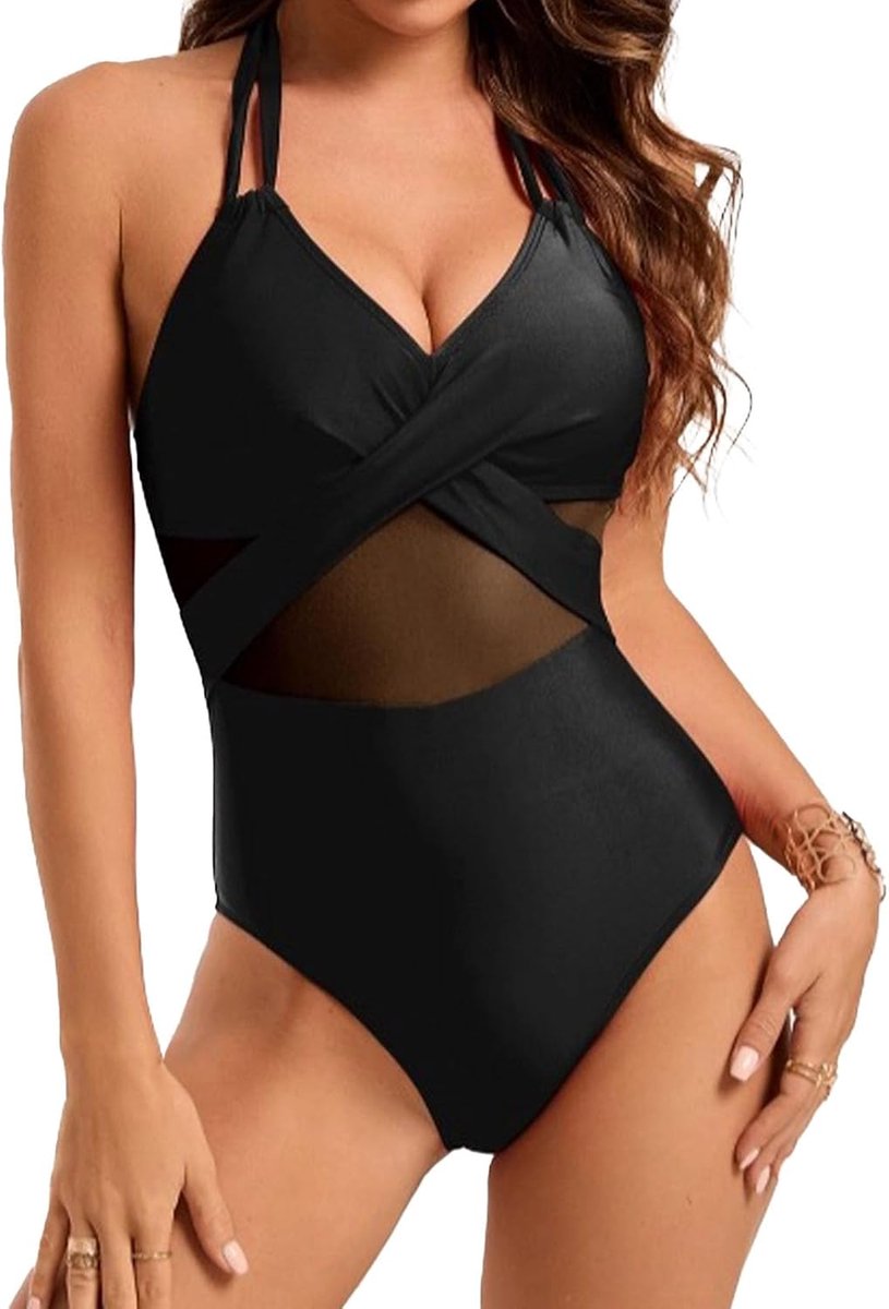 buikcontrole badpak, zomer dames eendelige badpakken, V-hals