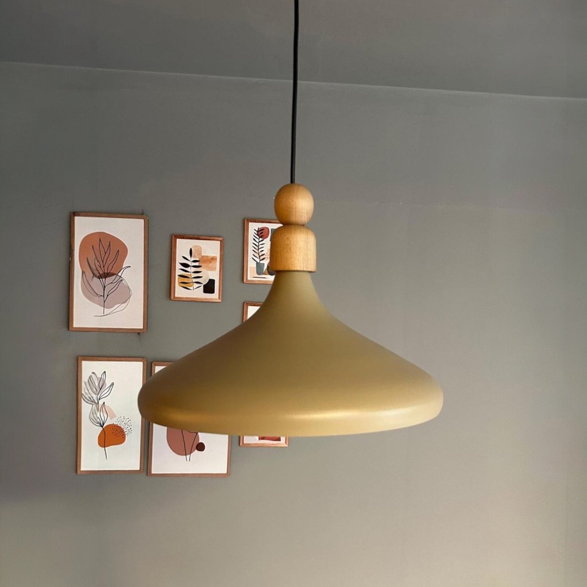 Bamyum Champion hanglamp, industriële Modern stijl, Ø35 cm, beige metalen lamp