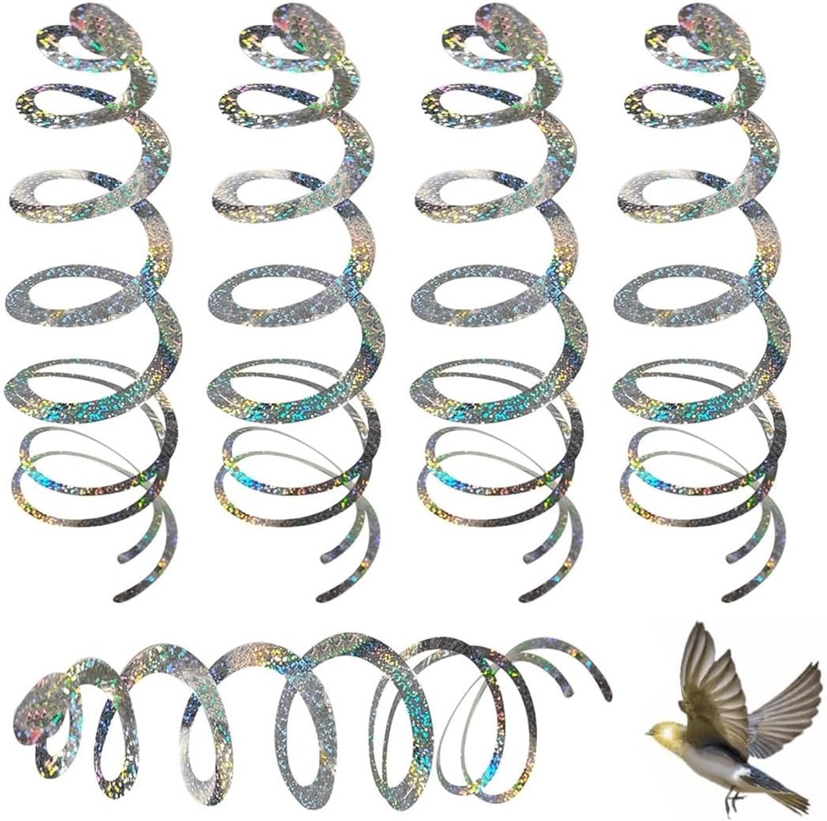 Set van 5 Spiral Reflectors voor Vogelafschrikking - 70 cm Buiten Balkon Tuin - Effectieve Pigeon Defence en Dierenbestrijding