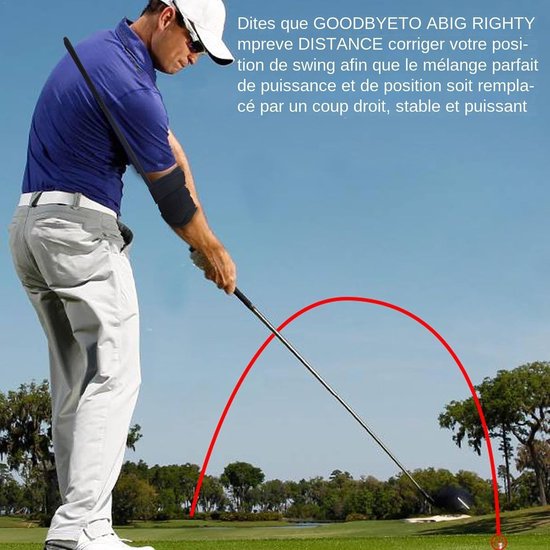 Golf Swing Trainer - Golftrainingshulp Swing corrector - Golf Swing Verbeteren - Ergonomisch Design - 595 cm Lengte - Zwart — afbeelding 2