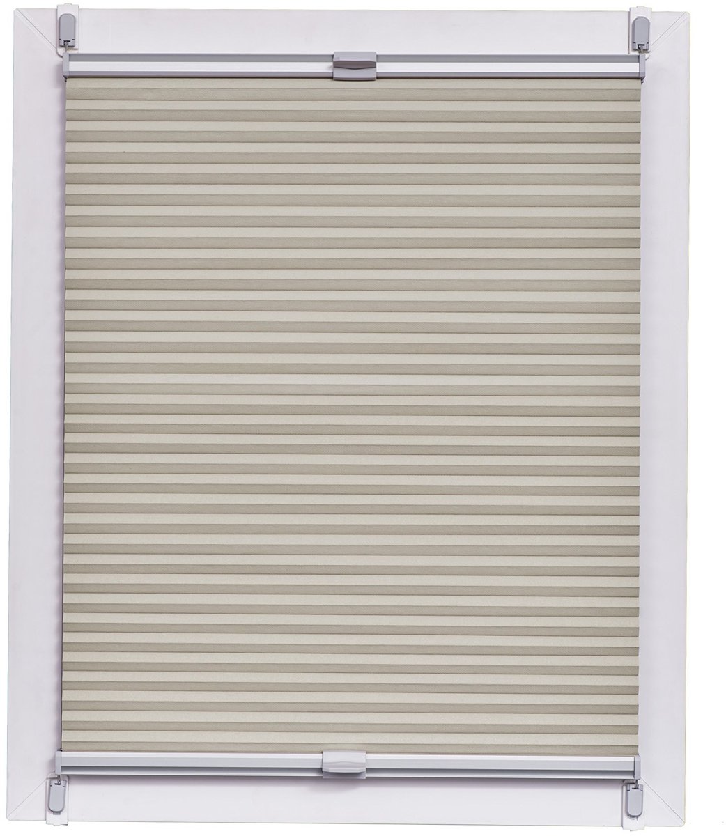 Omgoods - Honeycomb Vouwgordijn met Zilvergrijze Rails - 55 x 150 cm - Wit