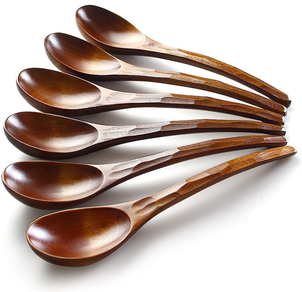 Omgoods - 6 Stuks Houten Soeplepels - Japanse Ramen Lepels voor Kinderen