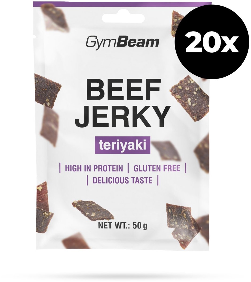 GymBeam Rundvlees Jerky 20 x 50 g teriyaki