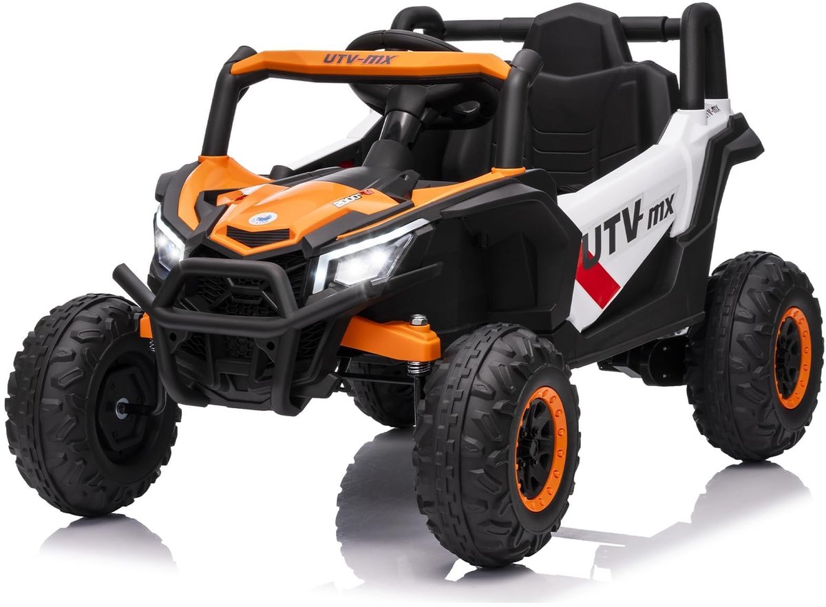 Danky Kinderquad - Elektrisch voertuig 12V - Afstandsbediening - LED-koplampen - USB & muziek - Vanaf 3 jaar - Oranje