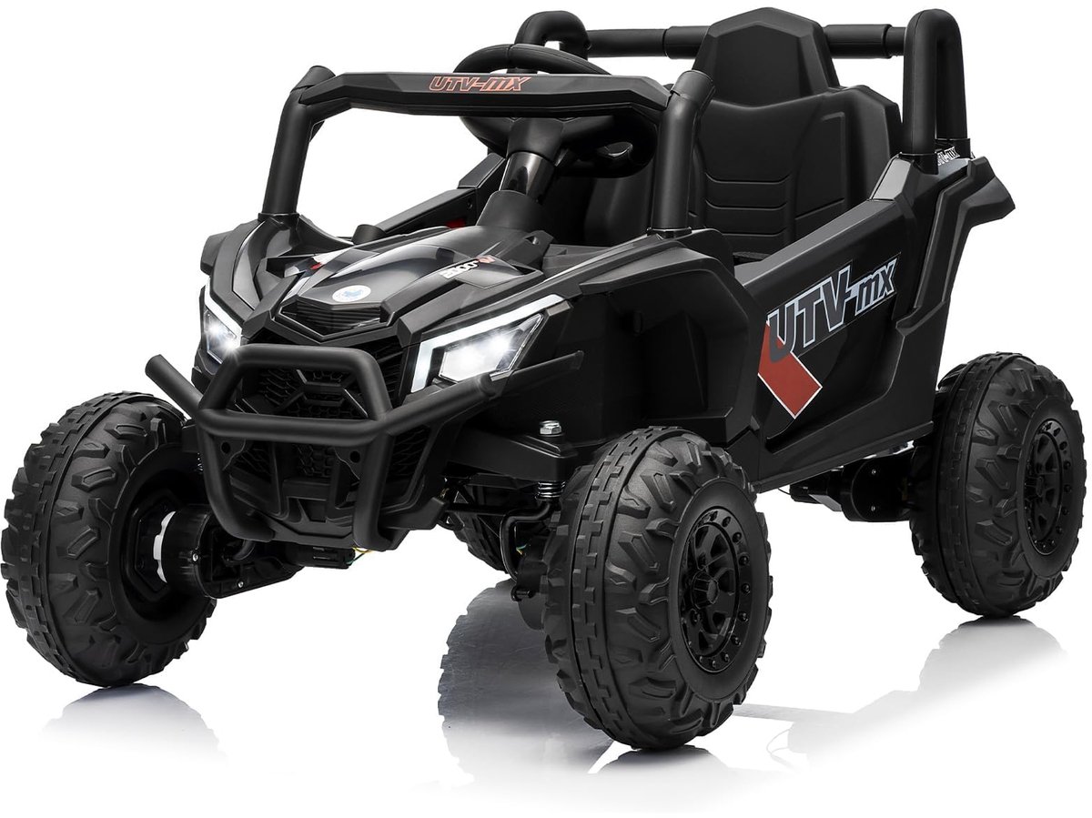 Danky Kinderquad - Elektrisch voertuig 12V - Afstandsbediening - LED-koplampen - USB & muziek - Vanaf 3 jaar - Zwart