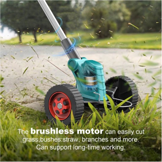 8 Inch Borstelloze Elektrische Grasmaaier Draadloze Grastrimmer Verstelbare Tuinsnijder voor Makita 18V-2 Battery. — afbeelding 5