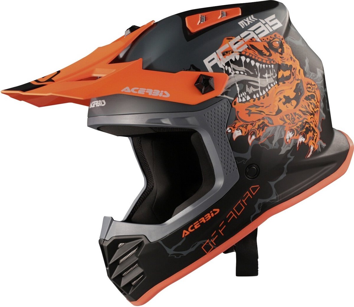 Acerbis Profile Junior Rex Mat Zwart Oranje Kinder Crosshelm - Helm