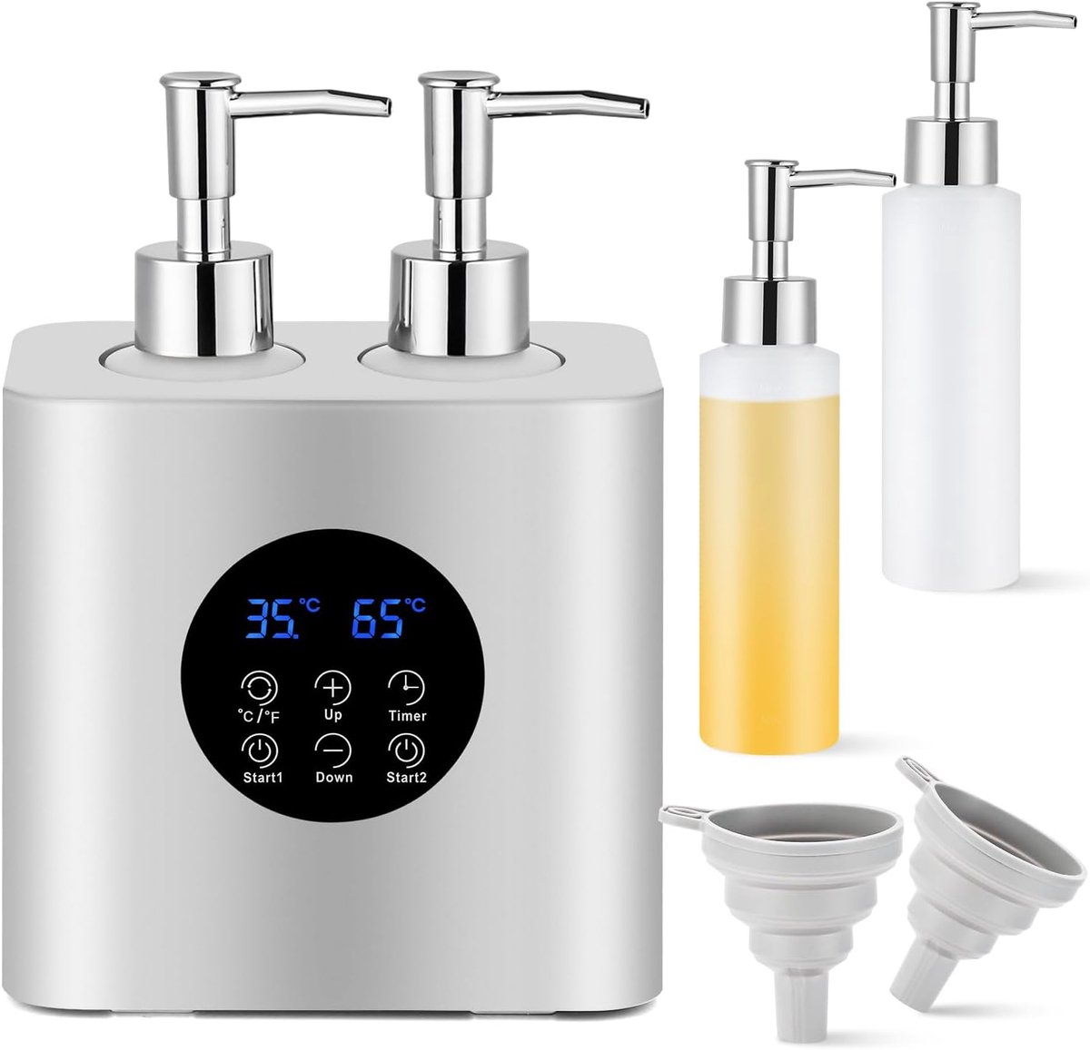 SnelShoppen - Dubbele Massageolieverwarmer met 2 Oliedispensers, Instelbare Temperatuur 86-149 °C, Perfect voor Schoonheidssalons en Thuis Massages