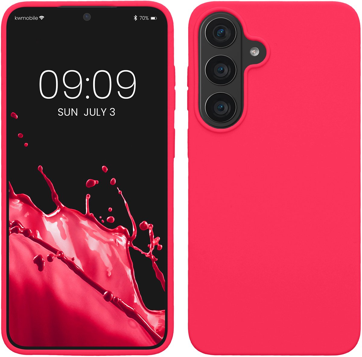 kwmobile telefoonhoesje geschikt voor Samsung Galaxy S26 FE - Hoesje met siliconen coating - Smartphone case in neon roze