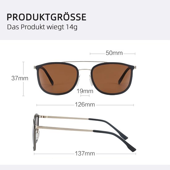 Gepolariseerde zonnebril, pilotenzonnebril, licht, TR-frame, UV400-bescherming, zonnebril — afbeelding 4