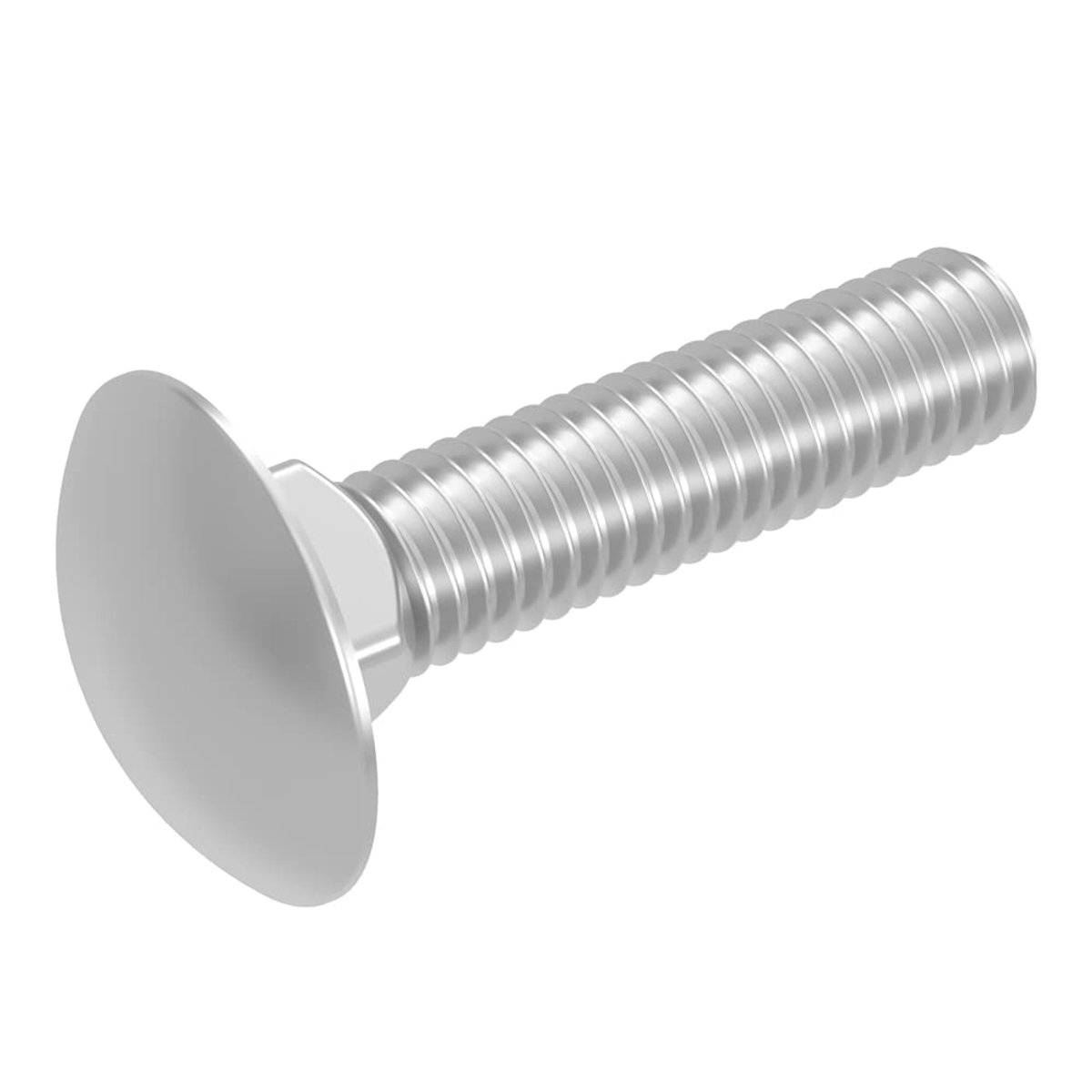 Slotschroef M12 x 55 mm, roestvrij staal V2A VA A2, DIN 603 / ISO 8677, platte ronde kop met vierkante aanzet, volledige schroefdraad, 20 stuks