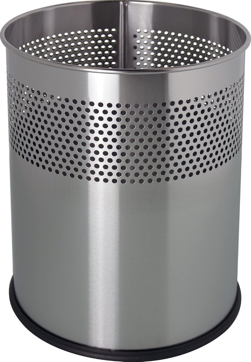 helit H2515700 - Prullenbak „the dot“ 15 L roestvrij staal | Afvalbak met decoratief patroon voor kantoor en thuis