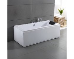 SPALINA - Whirlpool bad - Sikinos Jets, 170 x78 x60 cm, Wit en zwart