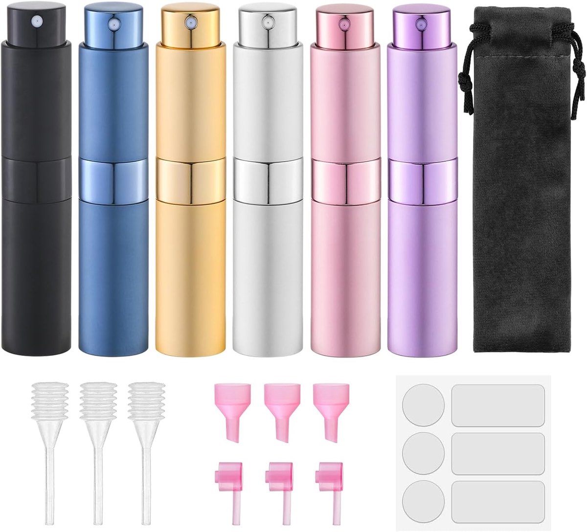 8ml verstuiver, draagbare navulbare parfumverstuiver, cologne reisspuitfles (6 stuks, meerkleurig-3)
