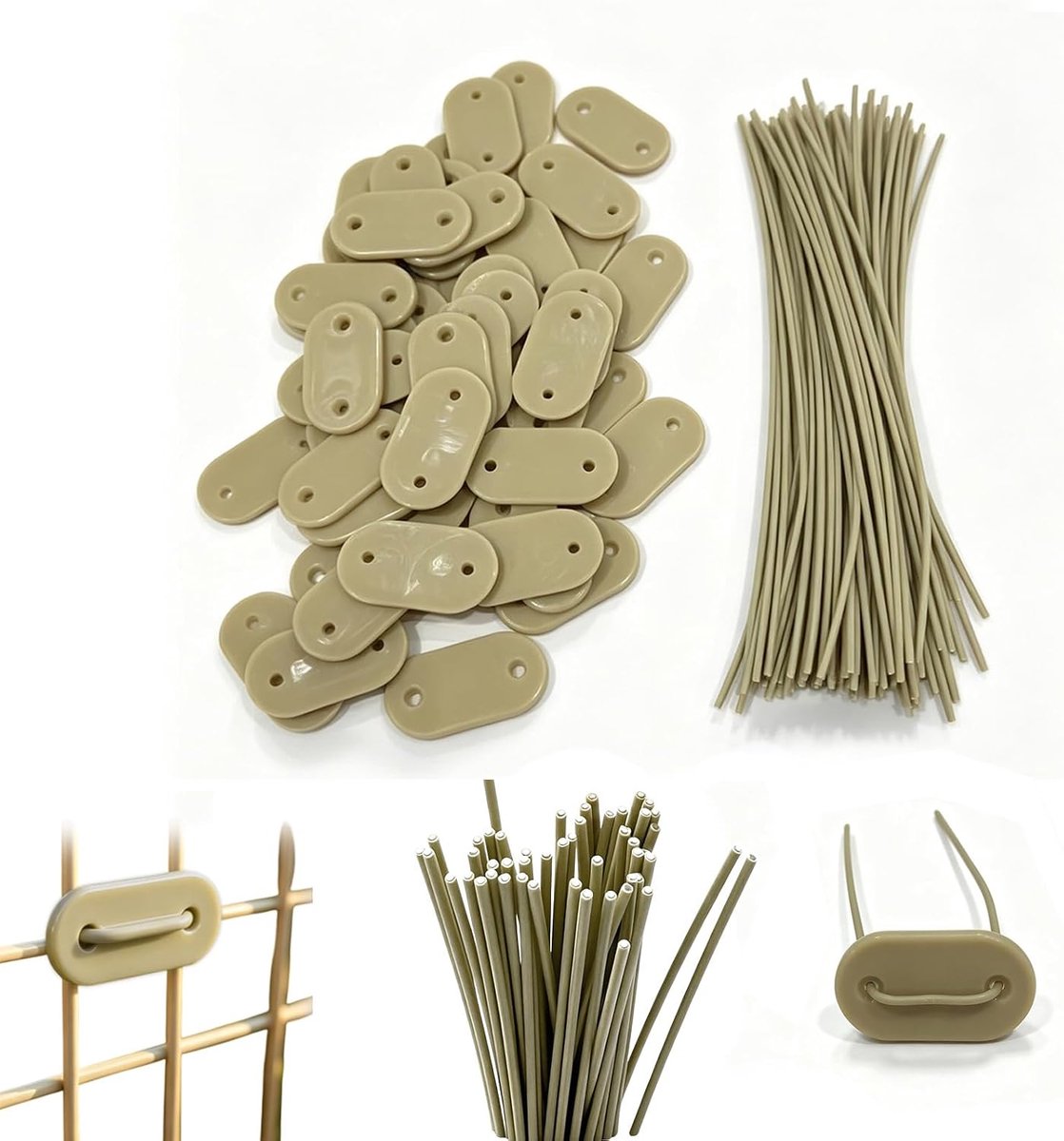 50-stuk set robuuste PP-zichtschutsmontageaccessoires – Praktische clips en bevestigingshouders voor zichtscherm, balkonbekleding, schadnet, montageaccessoires voor hek en tuin.