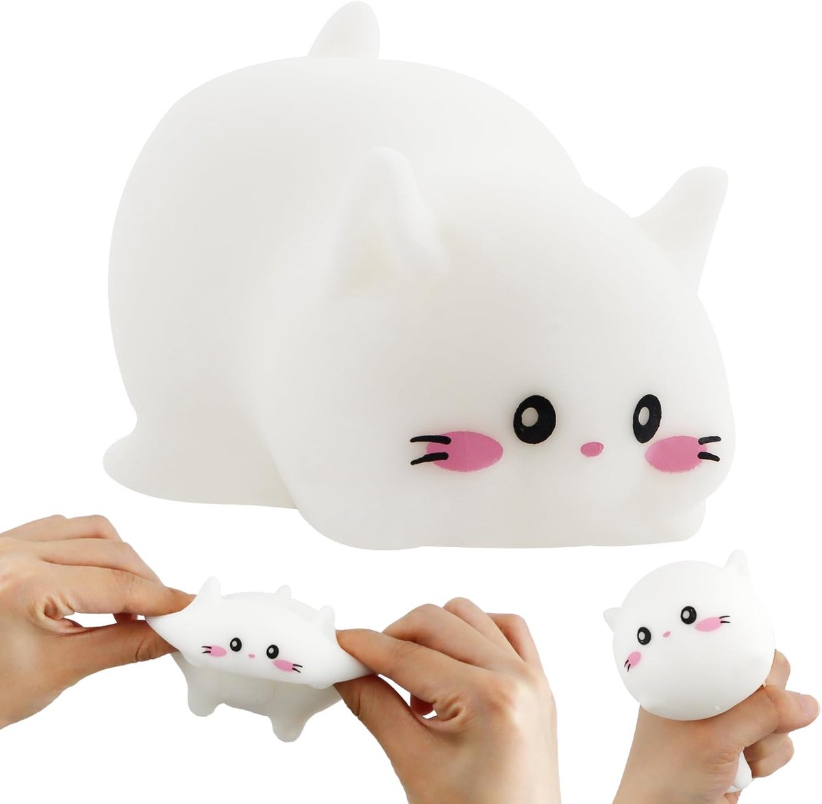 speelgoed voor katten, fidget-speelgoed, kattenknijpspeelgoed, anti-stress kat, schattige witte kat, anti-stress bal, grappige squishy stressvermindering