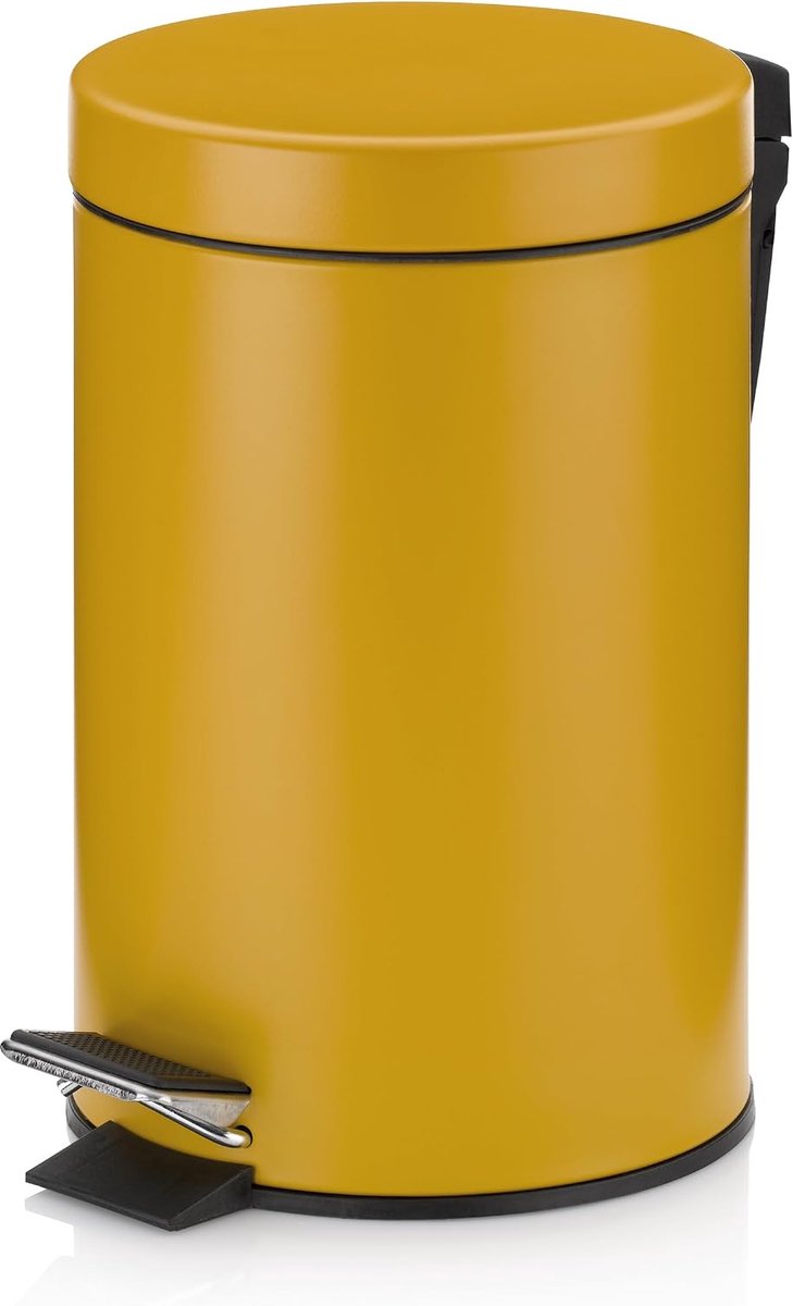 24285 Pedaalemmer, vuilnisbak, 3 l, metaal, Monaco, kerriegeel,Eén