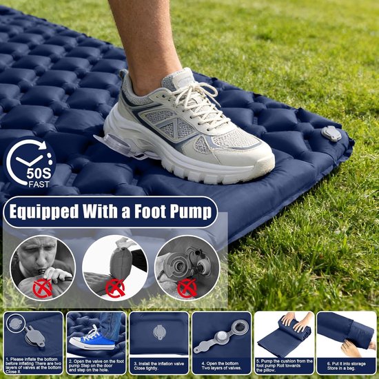 Zelfopblazende campingmatras, campingmatras - Ultralicht opblaasbaar — afbeelding 2