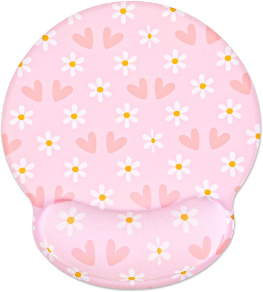 Ksriylm Roze ergonomische muismat met polssteun, pijnverlichting traagschuim muismat met antislip siliconen basis voor - ShopVlot