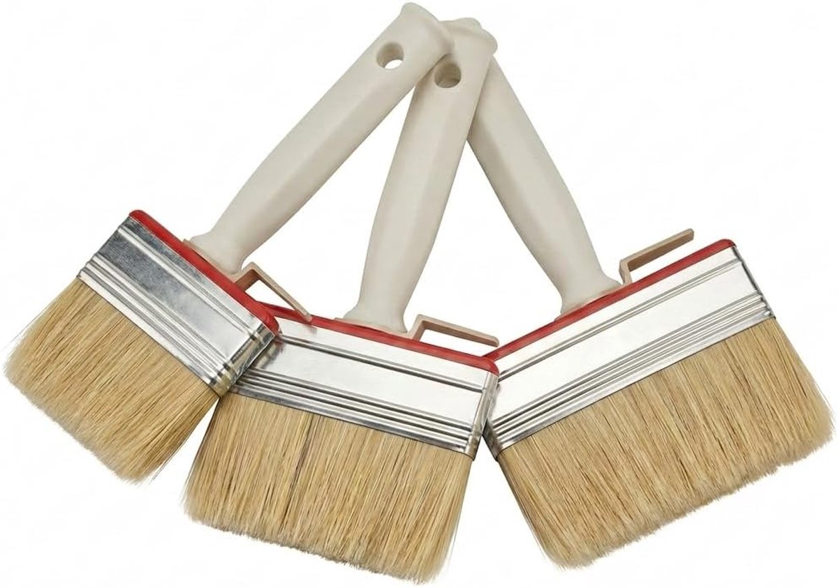Platte kwast lazuurkwast verschillende maten (set van 3)