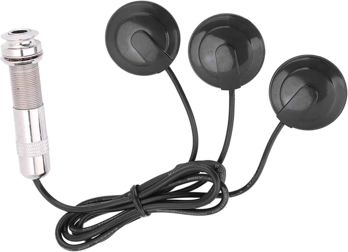 Pickup Transducer voor Akoestische Gitaar, Zelfklevende 3 in 1 Microfoon Contacten Akoestische Gitaar Preamp Pickup voor Ukulele Mandoline Instrumenten