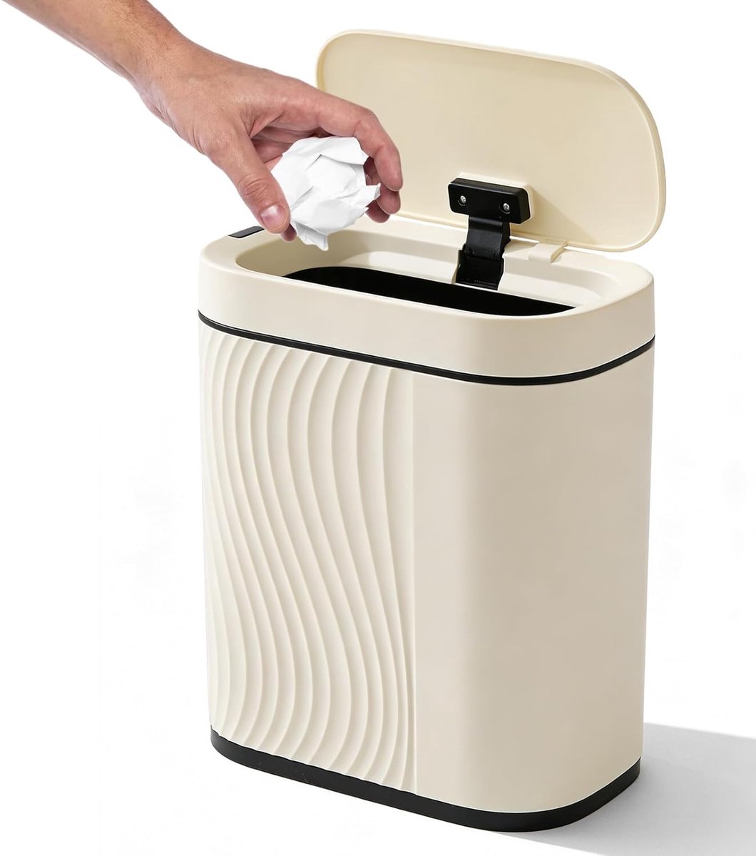 Afvalbak 8 liter - Automatische sensor met deksel - Geurvrij en stil - Ideaal voor badkamer en keuken - SnelShoppen