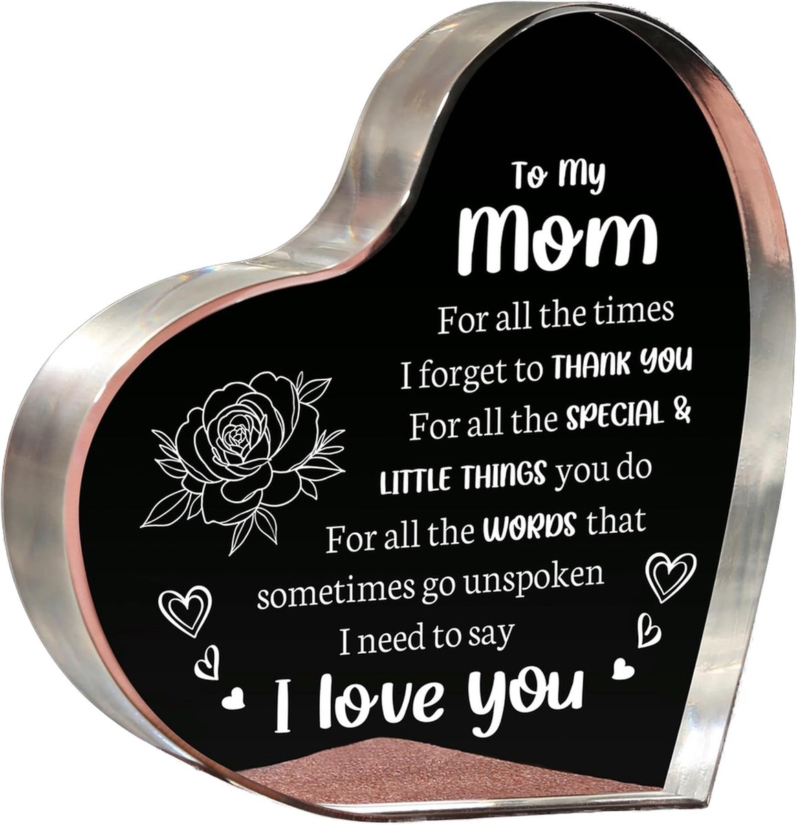 aandenken 9,5 x 9,9 cm hart decoratief bord - I Love You Mom